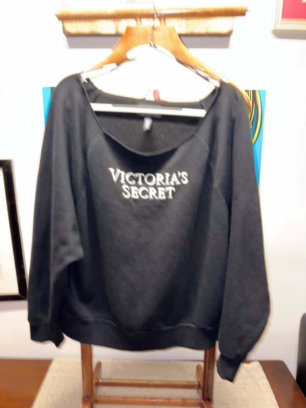 Victoria's Secret On Point Boatneck Sweatshirt Black